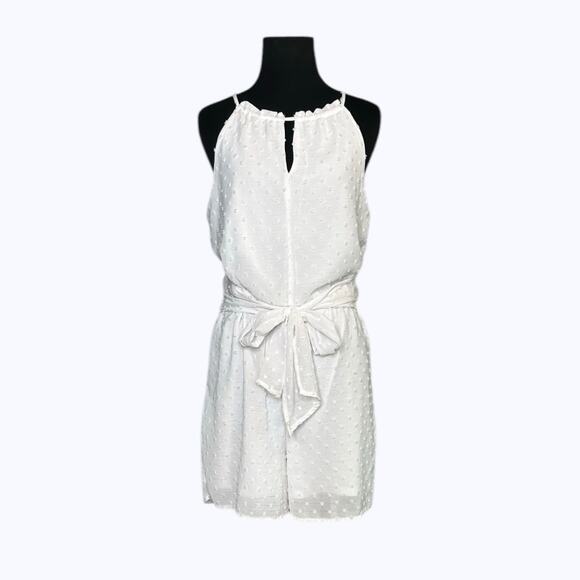 BAR III white swiss dot texture halter romper size Medium - Picture 7 of 16